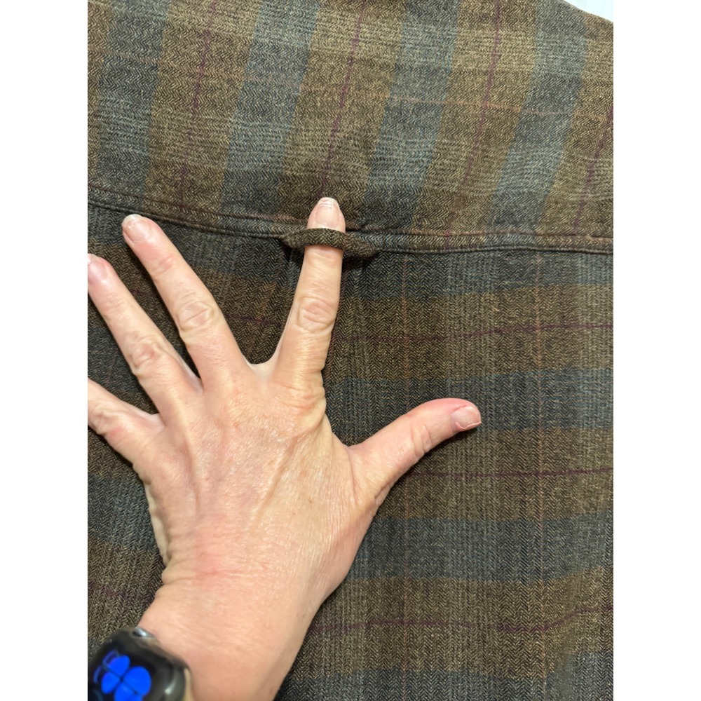 Morgan Creek Outfitters Mens XL Brown Plaid Herringbone Cotton Rayon Shirt L/S - Picture 7 of 12